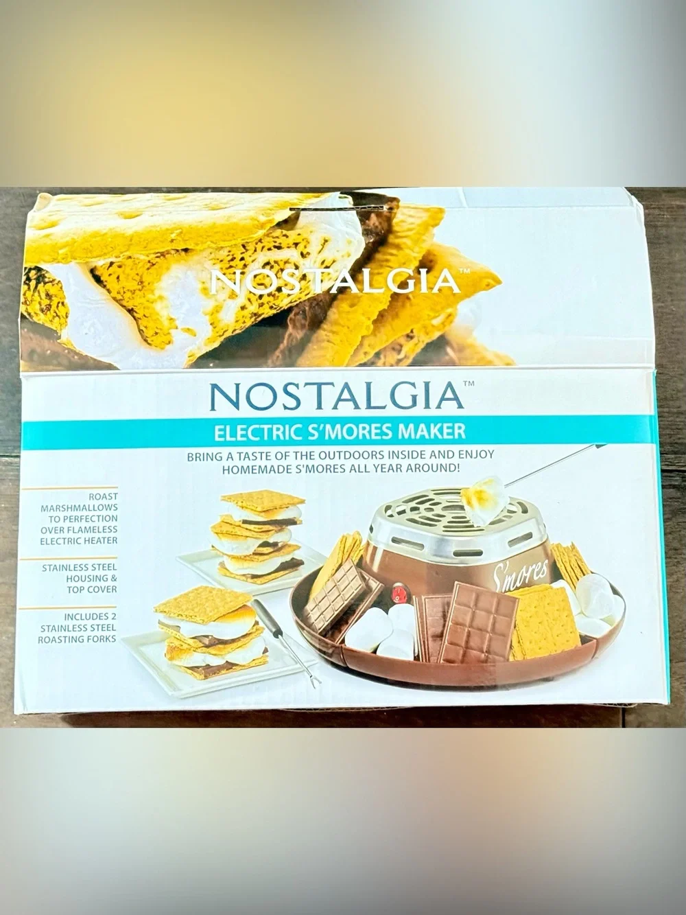 Nostalgia Electric S’Mores Maker Indoor Flameless Roaster New in Box NIB